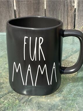 Rae Dunn FUR MAMA Black Ceramic Coffee Mug Microwave & Dishwasher Safe